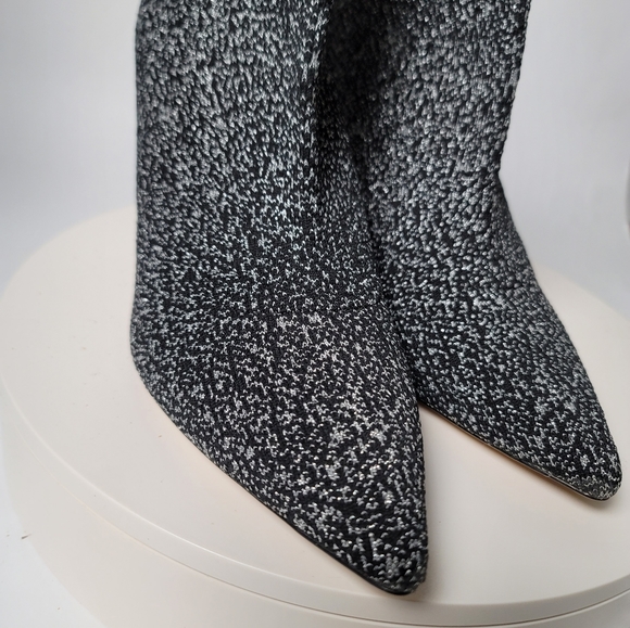 Something Navy metallic heeled sock bootie - Picture 6 of 7